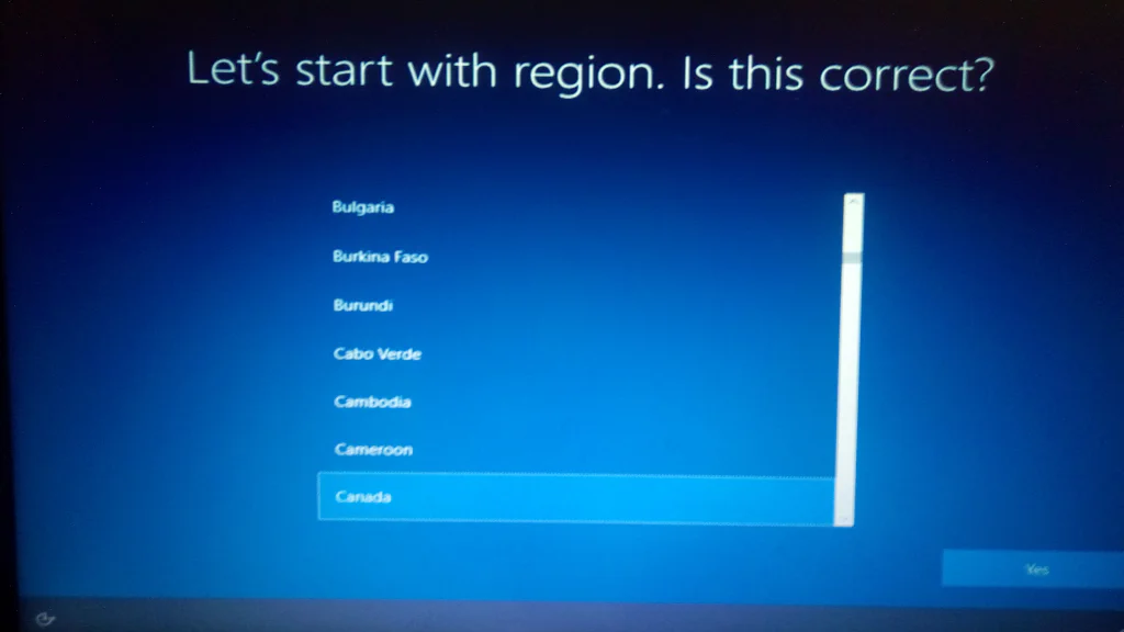 List of countries with Canada highlighted